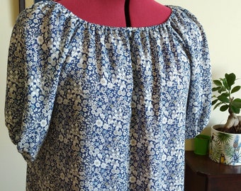 Liberty of London viscose and jersey top, tunic, dress, custom-made large sizes