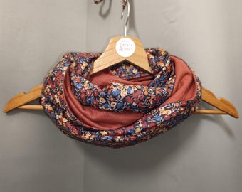 Liberty Wiltshire Pecan and double metallic gauze snood