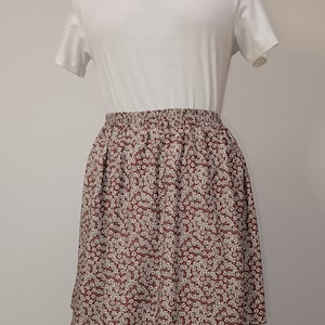 Liberty of London women&#39;s viscose skirt with Ffion print in burgundy