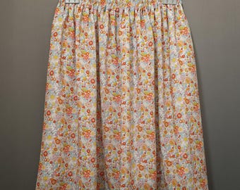 Women's viscose Liberty Floral Waltz Orange skirt, made to measure