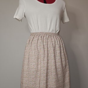 Liberty of London women&#39;s viscose skirt with pink chamomile print