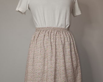 Liberty of London viscose women's skirt with pink chamomile print
