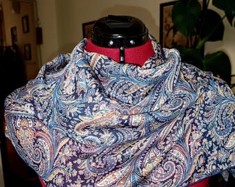 Liberty Great Missenden blue silk chiffon scarf or snood