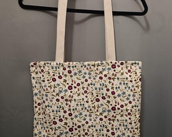 Liberty Little Mirabelle purple tote bag, large cotton canvas bag