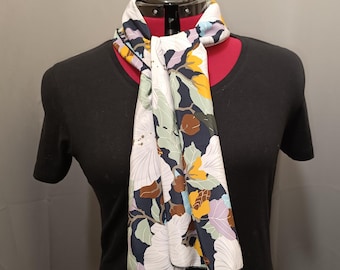 Liberty Hibiscus Branch silk crepe scarf or snood