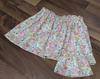 Liberty little girl's skirt and matching doll skirt, customizable