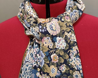 Liberty silk scarf in crepe de chine, Elysian Day blue