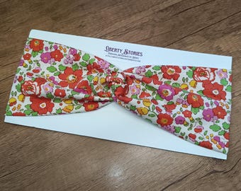 Liberty Betsy headband, rare upcycled printed jersey