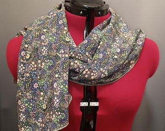 Liberty crepe de chine silk scarf Elderberry