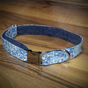 Liberty Sugar Mapple Canvas and Velvet Dog Collar, Choice of Print