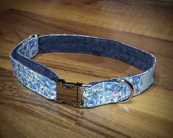 Liberty Sugar Mapple Canvas and Velvet Dog Collar, Choice of Print