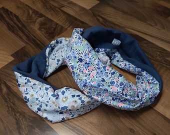 Twisty child's neck warmer snood Liberty and double gauze