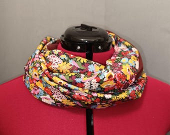 Liberty Thorpe Aqua iridescent and cotton flannel snood or scarf