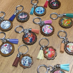 Personnalisable * porte clé Liberty avec initiale et gravure personnalisée