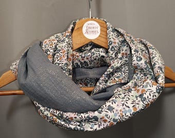 Liberty Wiltshire sage and double metallic gauze snood