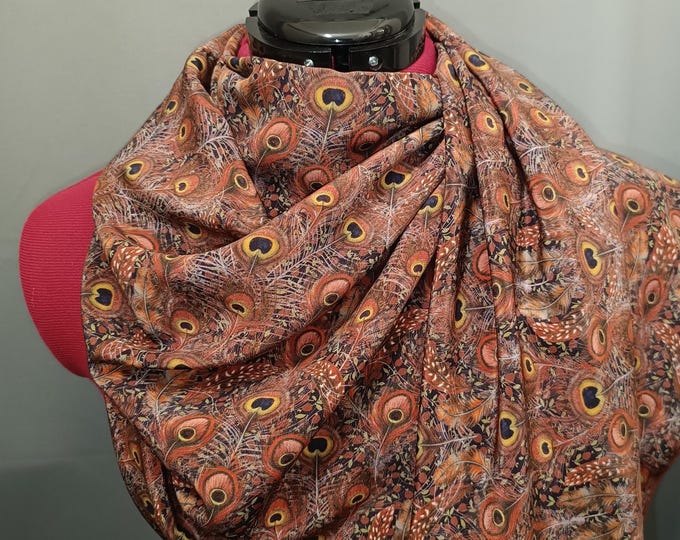 Featured listing image: Liberty Peacock Manor crepe de chine silk scarf