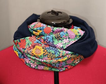 Liberty Ciara rainbow and soft flannel snood or scarf