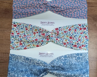 Liberty jersey headband with rare upcycled prints