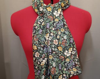 Liberty Rachel Meadow dark silk chiffon scarf or snood