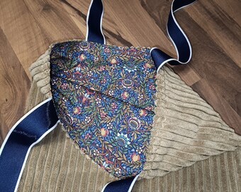 Liberty Peach Pinder poplin and corduroy reversible tote bag