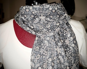 Liberty chiffon scarf or snood from the Strawberry Thief collection