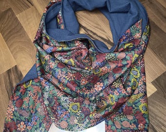 Liberty Ciara rust and double gauze maxi adult scarf