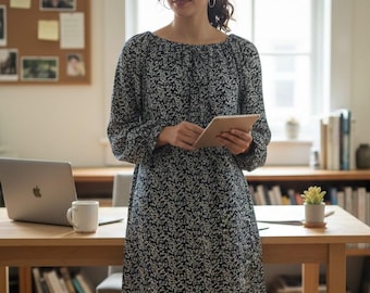 Customizable tunic/mini dress, Liberty Of London viscose, made to measure.