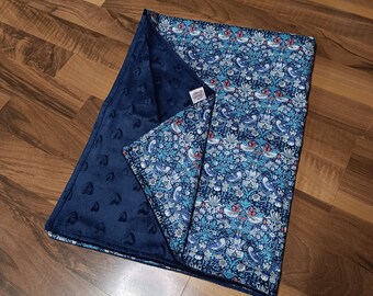 Liberty and minky baby and children's travel blanket