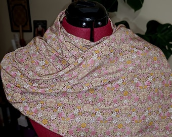 Liberty Moon Flower silk crepe scarf or snood