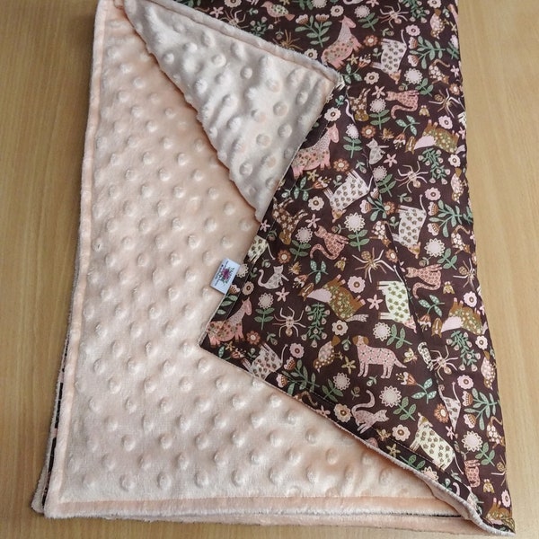 Couverture plaid Liberty et minky personnalisable