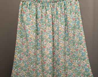 Betsy turquoise viscose women's skirt, made to measure