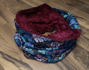 Double Liberty neck warmer and fur knit snood, unique piece.