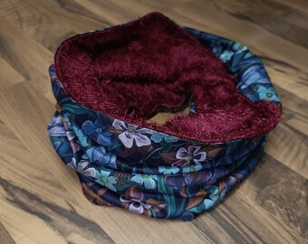 Double Liberty neck snood and fur knit, unique piece.