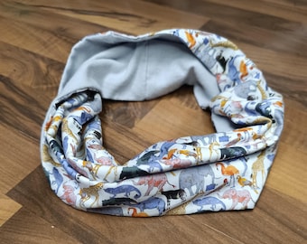 Customizable, Twisty child's neck warmer snood in Liberty and flannel