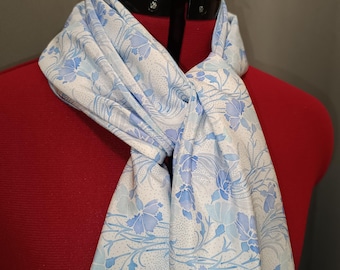 Liberty print scarf in silk crepe de chine, Aurélia B pattern