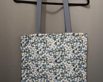 Liberty Mitsi blue tote bag, large cotton canvas bag