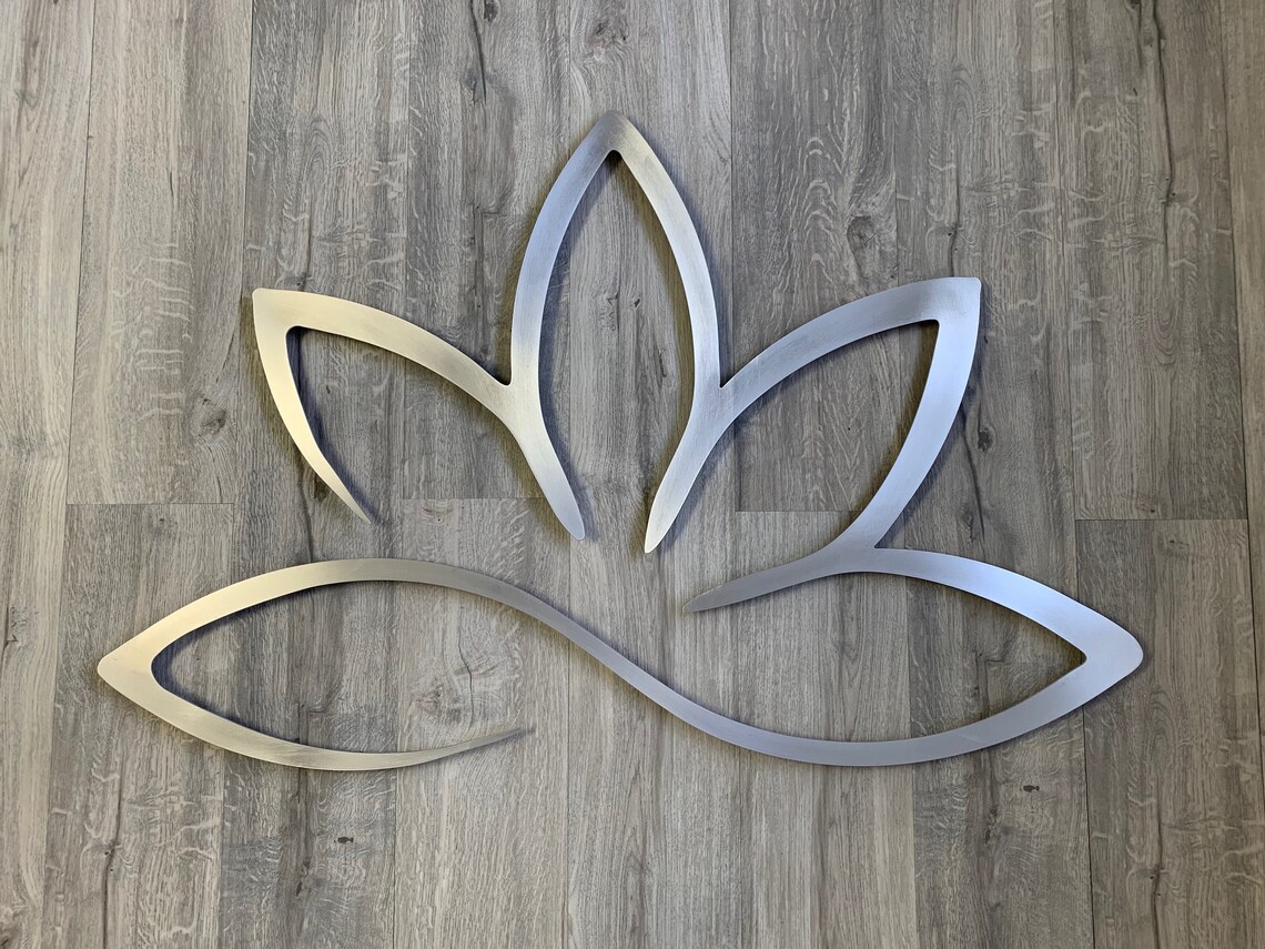 Lotus Flower Metal Art Panel Laser Cut Metal Wall Art Lotus Etsy