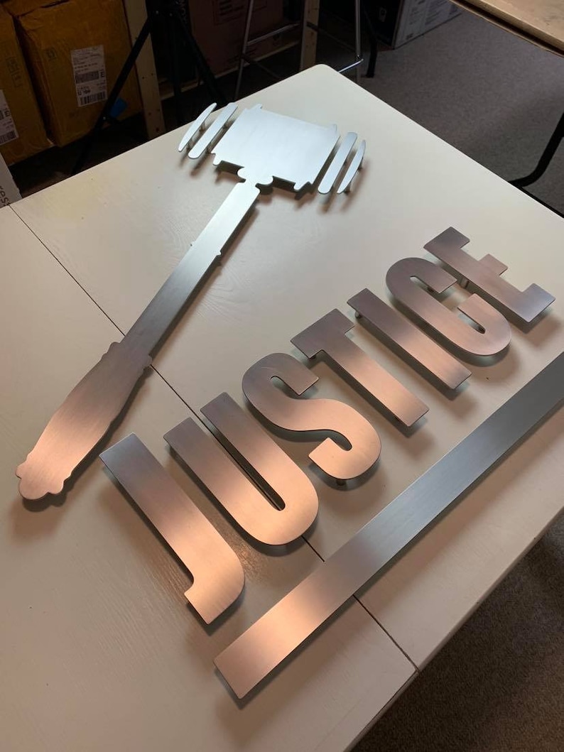 Custom Metal Signs Law Office Business Signage Logo To Metal Sign Custom Metal Cutouts For Businesses Custom Metal Business Text image 5