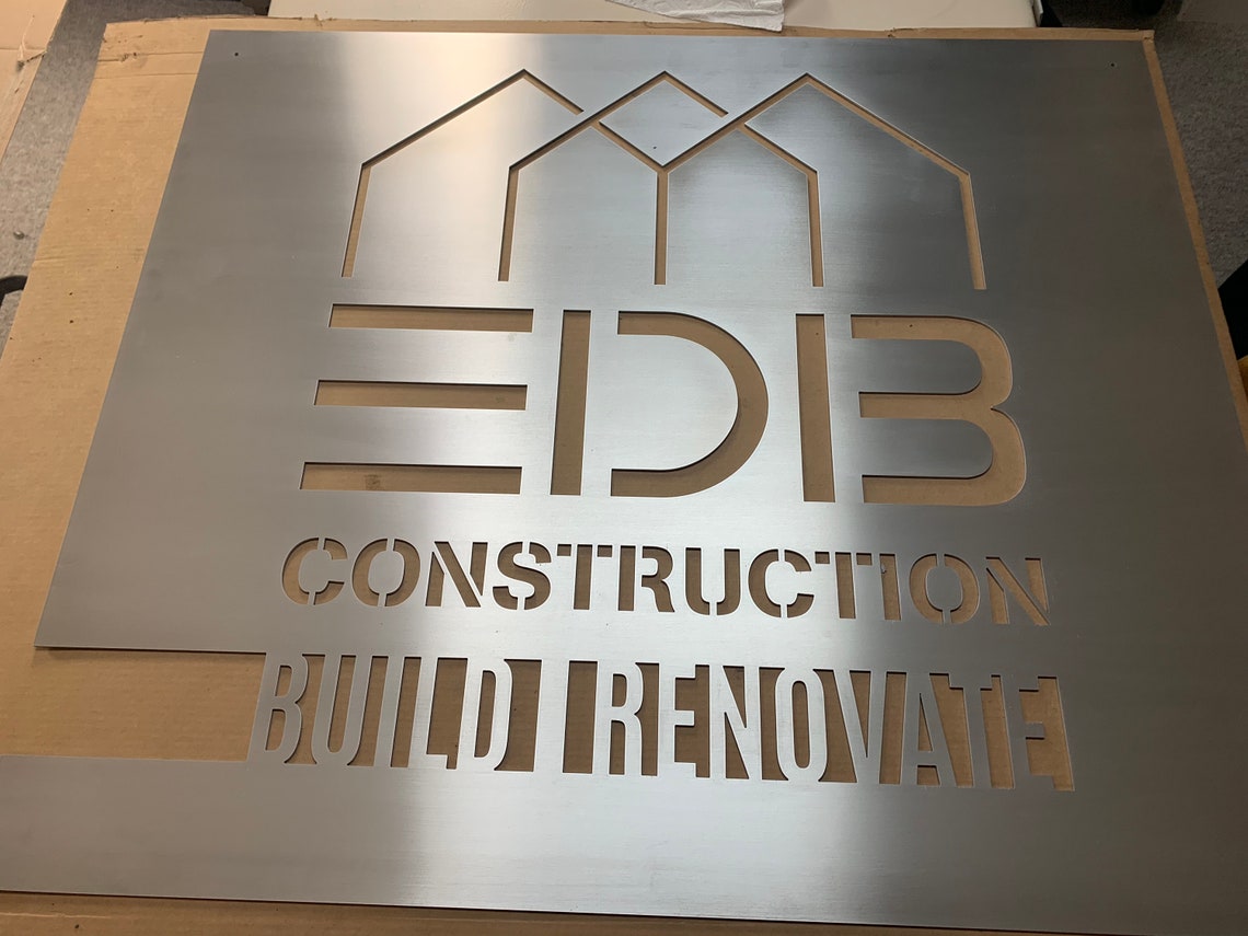 Custom Metal Signs Construction Signage Contractor Design Etsy