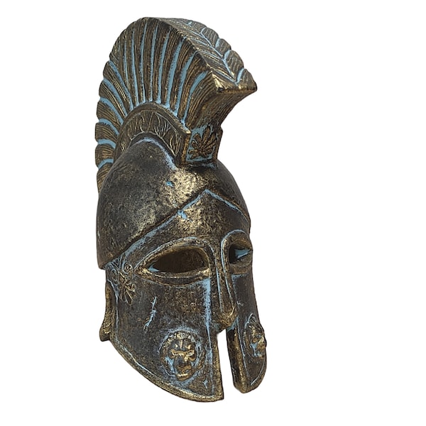 Casque de combat grec spartiate Leonidas, plâtre, idée cadeau grecque, décoration d'intérieur