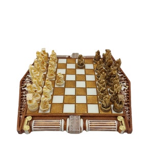 dipinta a mano set di scacchi con belle in similpelle SCACCHIERA Mitologia greca 