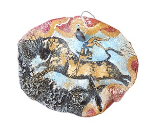 Tavrokathapsia Wall hanging, Fresco Fragment Knossos, Minoan Art, Cretan Souvenirs