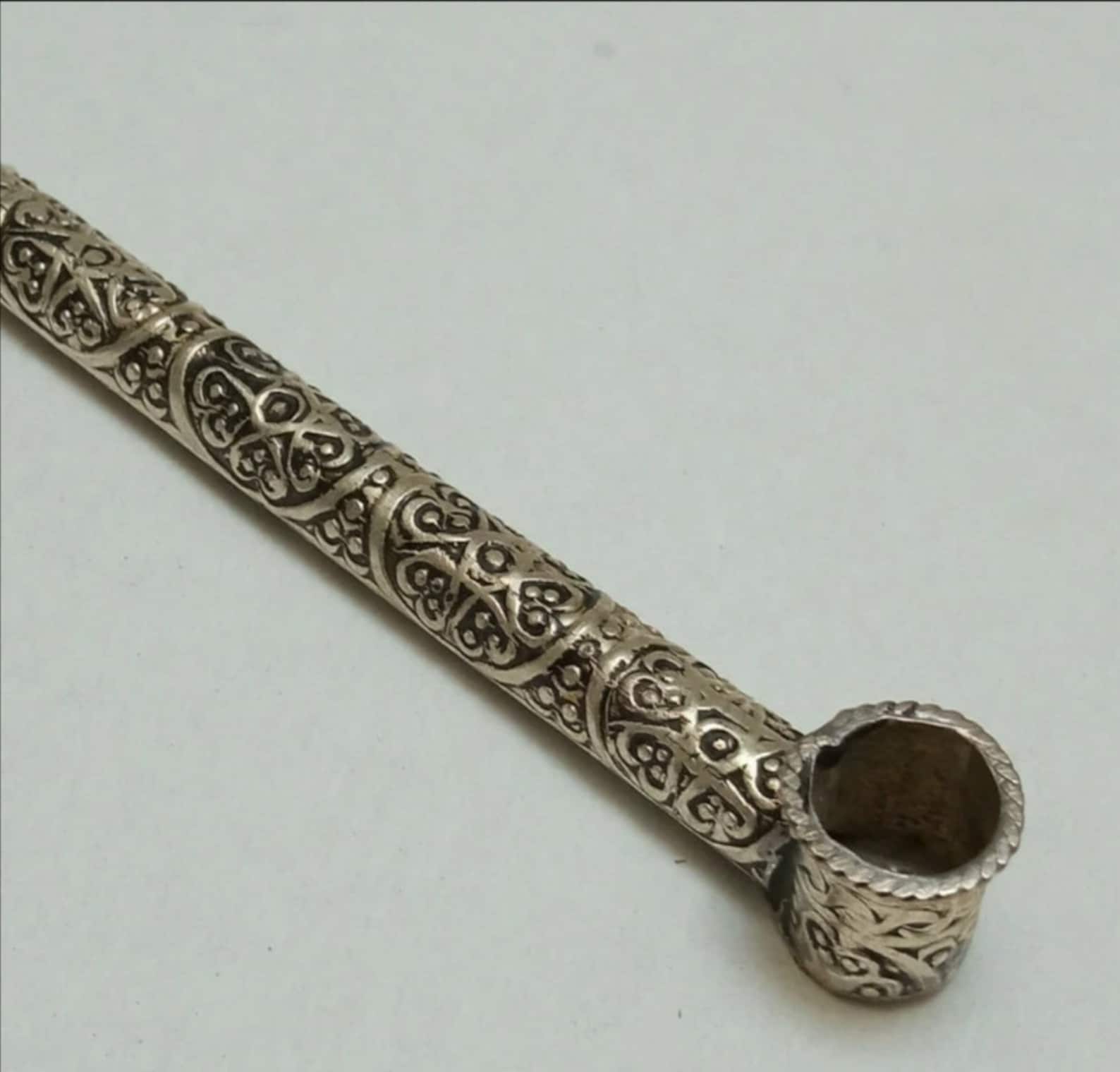 Rare Ancient Pipe MOROCCAN SEBSI Tobacco Engraved Color Silver | Etsy UK