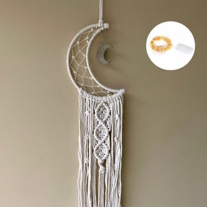 Dreamcatchers with LED LIGHTS, Macrame Dream Catcher, Boho Wall Hanging Decor, Kids Boho Room Decor, Housewarming Gift