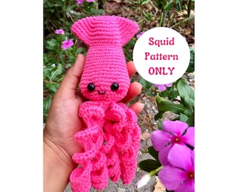 Amigurumi Squid Häkelanleitung: Meerestier ohne Nähen (PDF Digital Download)
