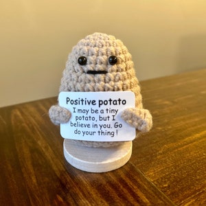 BYBEST Positive Potato, Emotional Support Pickle Potato, Soft Wool Knitted  Toy Decoration for Birthday (Color : White Potatoes, Size : 1 Piece)