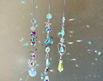 Sparkling Planet Galaxy Sun Catcher, Moon Star Sun Planet Rainbow Maker, Gifts for Her, Car Mirror Accessory, Crystal Gift, Sympathy Gift