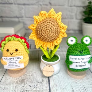 Gifts for Best Friends, Handmade Crochet Positive Potato, Send a Hug, Thinking of You, Birthday Gifts for Her