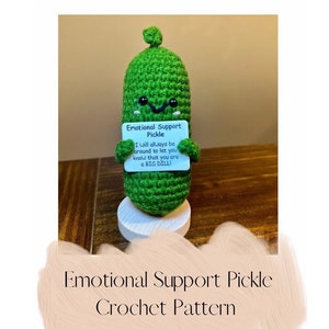 Emotional Support Pickle Crochet Pattern: No Sew Amigurumi (PDF Pattern)