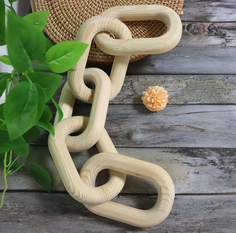 Decorative Wood Chain Link Decor Hand Carved Decor for Home Etsy
